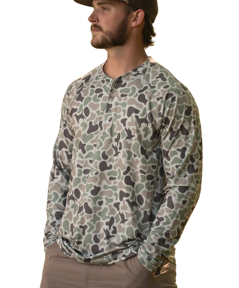 Combat Waterfowl - Diyala Camo 3 Button Henley