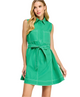 Court Contrast Stich Mini Shirt Dress