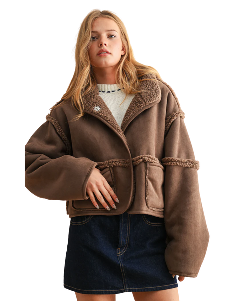 Mimi Suede with Sherpa Reversible Jacket – Shades Sunglasses