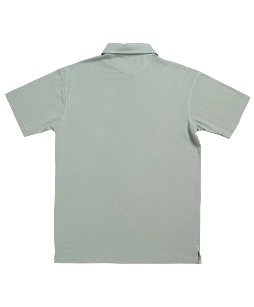 Light green Beach & Barn polo shirt with a pocket on a white background