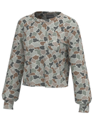 Camouflage-patterned sweatshirt on a white background