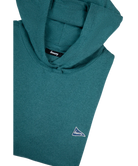 Teal hoodie with Breezy brand logo on a white background