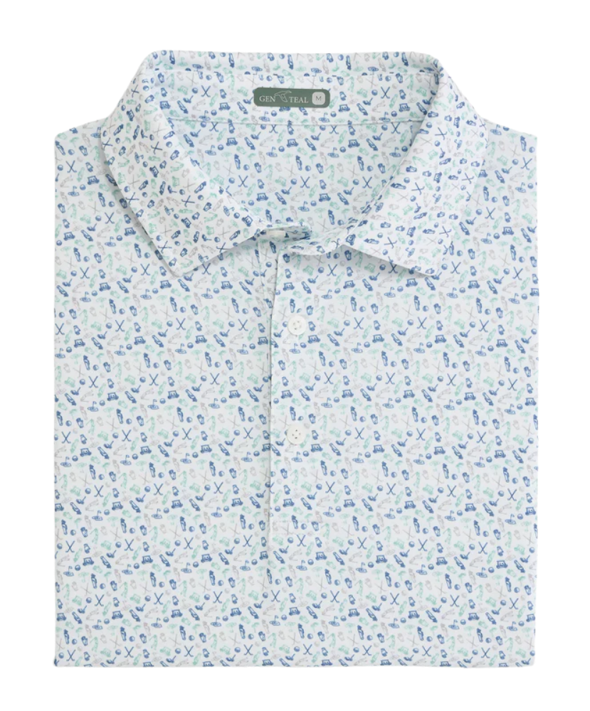 Genteal Apparel - Caddies Choice Printed Performance Polo