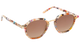 Krewe Sunglasses with colorful frame and brown lenses on a white background