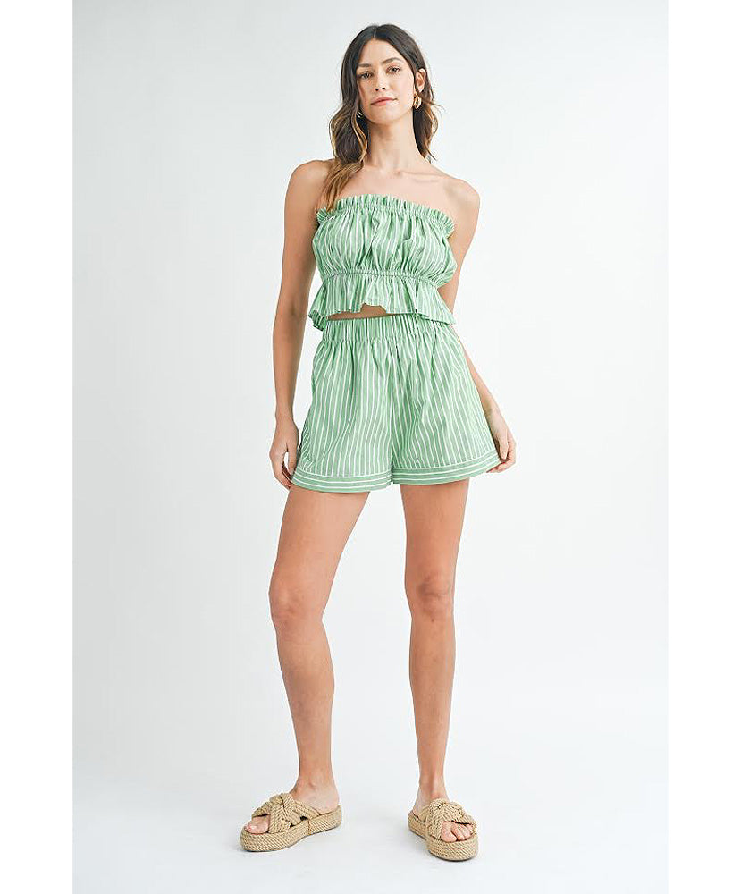 Sadie Stripe Tube Top and Shorts Set