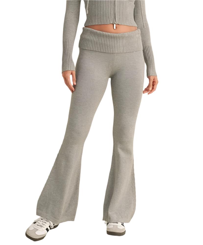 Fallon Foldover Flare Knit Sweater Pants