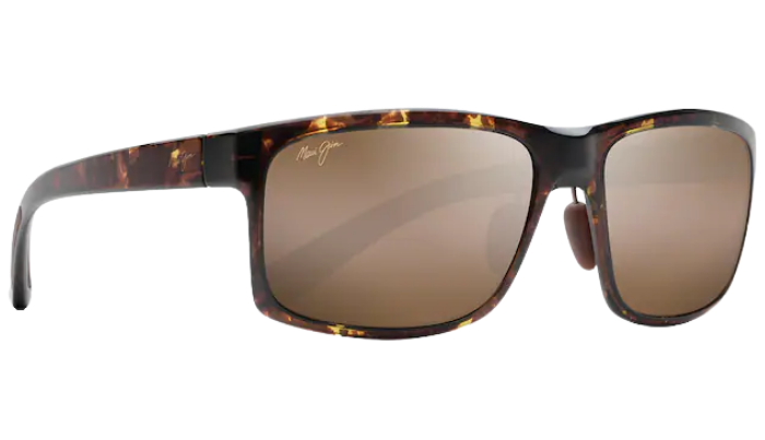 Maui Jim Sunglasses with tortoiseshell frame and brown polarized lenses on a white background
