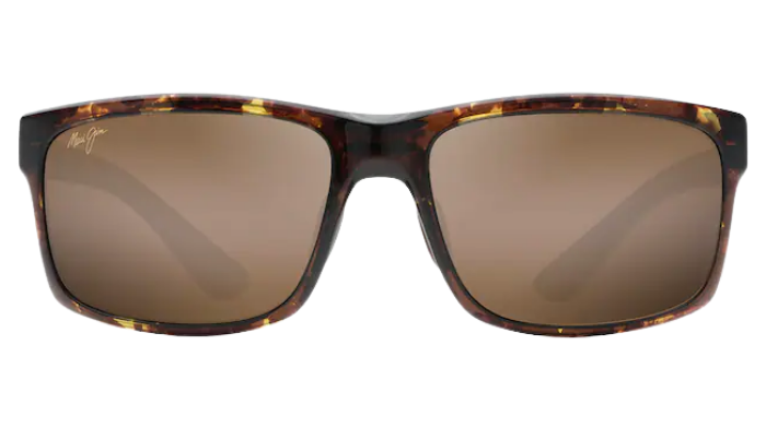 Maui Jim Sunglasses with tortoiseshell frame and brown polarized lenses on a white background