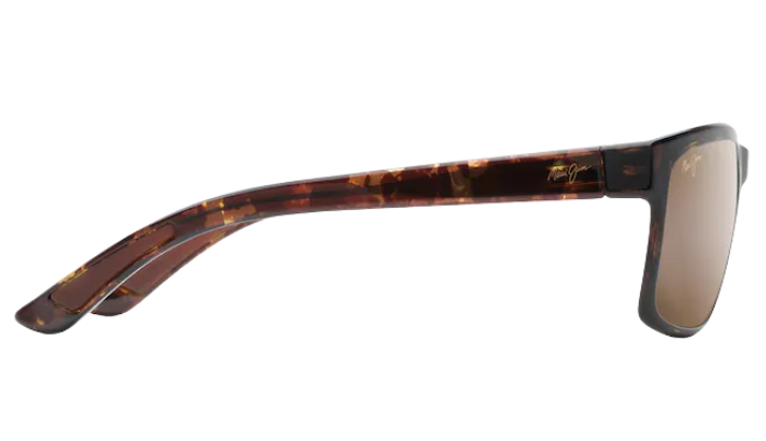 Maui Jim Sunglasses with tortoiseshell frame and brown polarized lenses on a white background