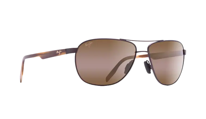 Maui Jim Castles AVIATOR Sunglasses with brown gradient lenses on a white background