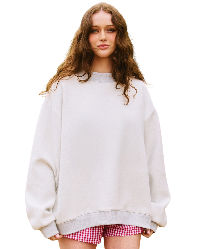 Solid Reversible Mock Neck Sweatshirt Top