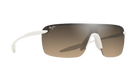 Sunglasses with white frame and gradient lenses on a white background