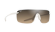 Sunglasses with white frame and gradient lenses on a white background