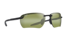 Sunglasses with green lenses and black frame on a white background