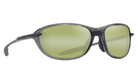 Maui Jim polarized Sunglasses with green HT lenses and black frame on a white background