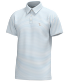 Local Boy Short-sleeve polo shirt with a striped pattern on a white background