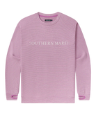 Pink sweatshirt with 'Southern Marsh' logo on a white background