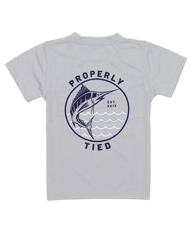 Properly Tied - Youth Performance SS Tee - Marlin Circle