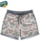 Camouflage kid's swim trunks with gray waistband on a white background, featuring a 'Youth' logo with a dog icon in the corner.