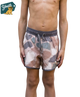 Person wearing camouflage SWIM shorts on a transparent background
