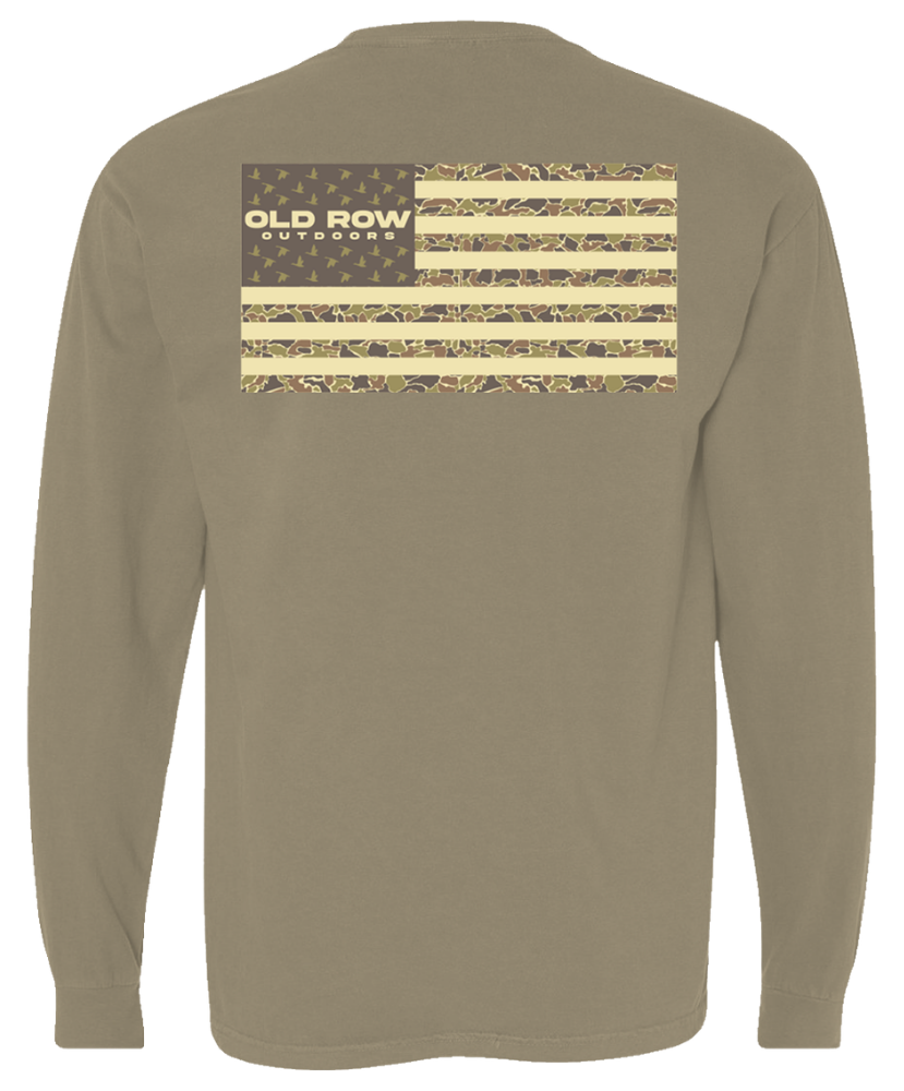 Old Row - 80's Camo Flag Long Sleeve Tee