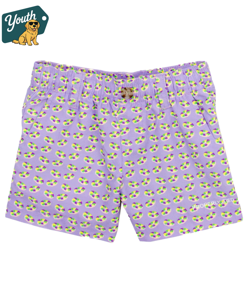 Properly Tied - Youth Mardi Gras Mallard Shorts