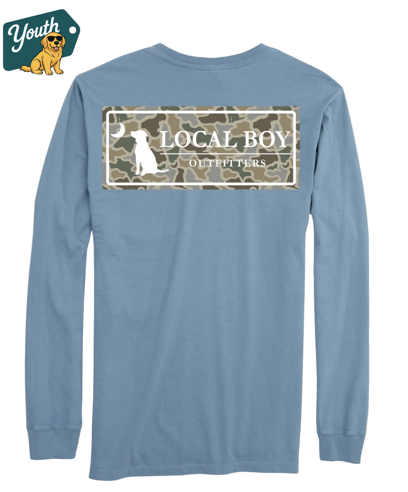 Local Boy - Youth Sand Dog & Moon Camo Plate LS Tee