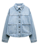 Olivia Oversized Denim Jacket with Side Tie