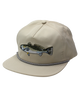 Beige cap with fish embroidery on a white background