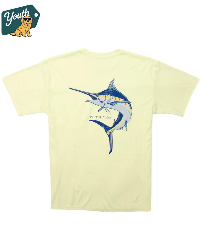Properly Tied - Boys Performance Tee SS Blue Marlin