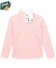 Youth Girl's Pink quilted jacket made by Properly Tied with a white collar on a white background, featuring a 'Youth' logo with a dog graphic.