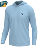 A light blue long-sleeve hoodie sweatshirt with a small dark navy dog silhouette logo on the left chest, displayed on a clean white background with a 'Youth' brand tag graphic in the top-left corner.