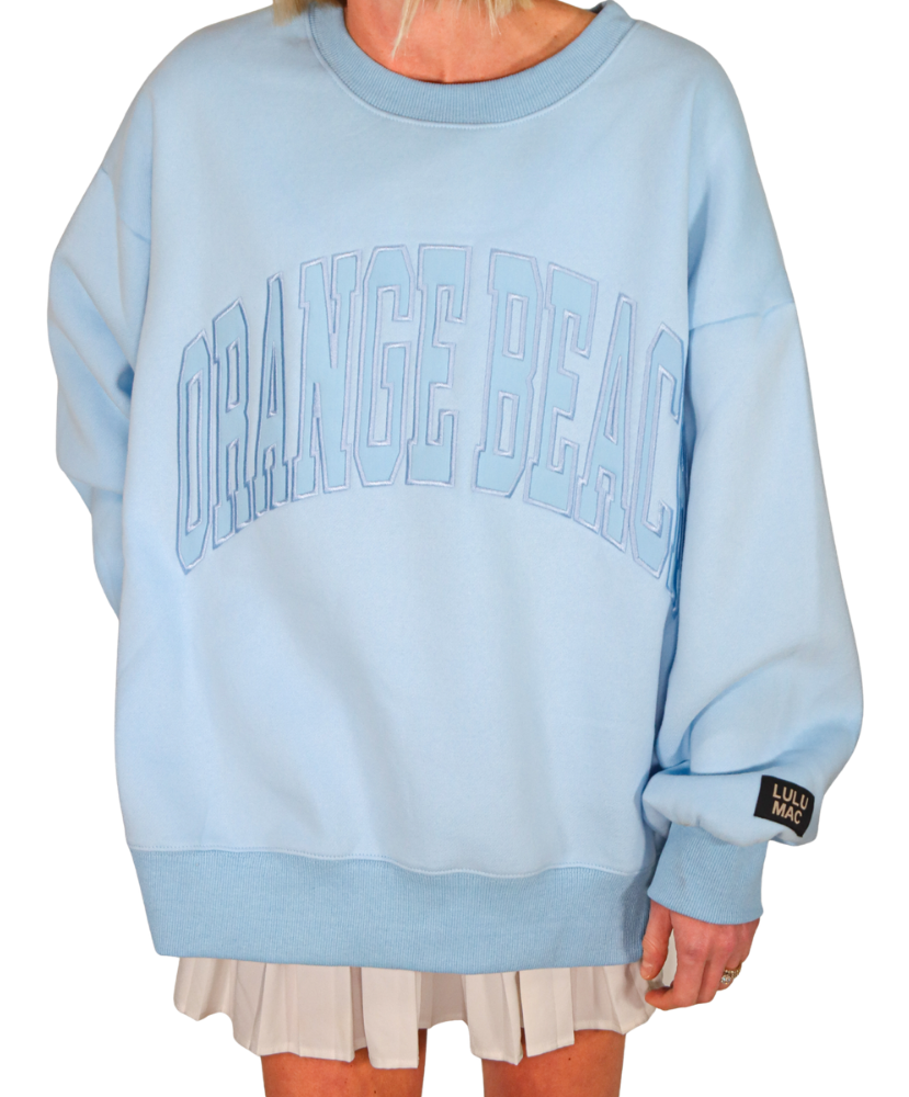 Lulu Mac - Orange Beach Stitch Crewneck