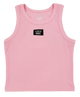 Pink tank top with Lulu Mac logo on a white background