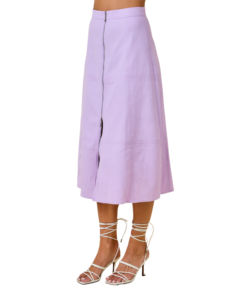 Jackie Zipper Midi Skirt