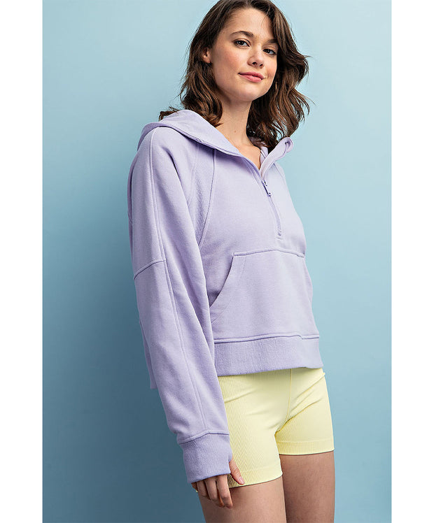 Finley French Terry Crop Hoodie