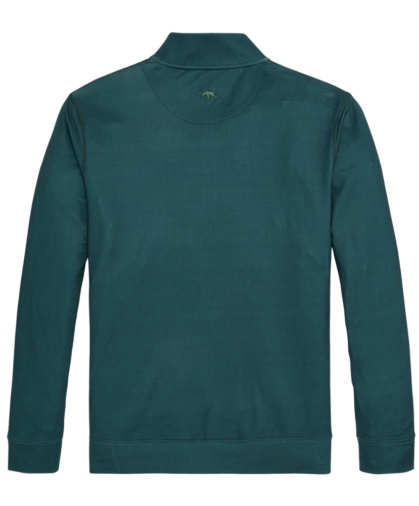 Green long-sleeve quarter-zip pullover on a white background