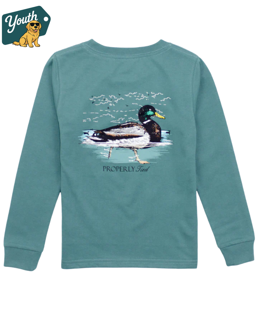 Properly Tied - Youth Swimming Mallard LS Tee