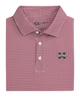Mississippi State Folded red patterned polo shirt with a logo on a white background