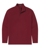 Maroon long-sleeve shirt with a quarter-zip on a white background