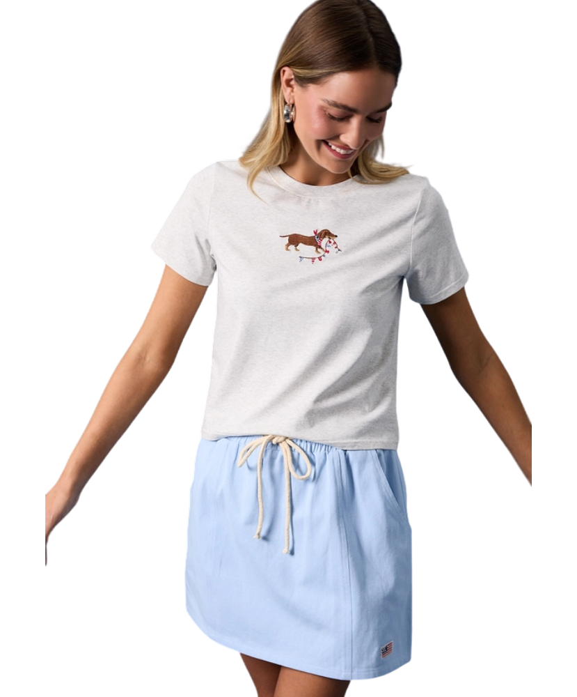 USA Dog Embroidered Tee