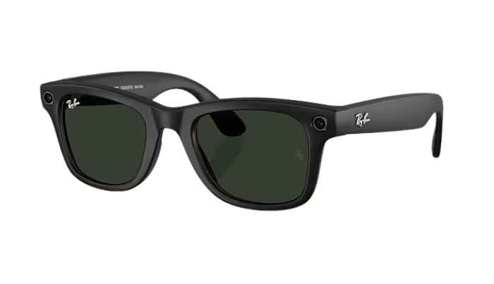 Black sunglasses with a white background