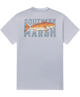 Light blue t-shirt with a redfish graphic and 'Southern Marsh' text on a white background