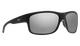Black Maui Jim sunglasses with a reflective polarized lens on a white background