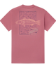 RED t-shirt with fish graphic and 'Southern Marsh Co' logo on a white background