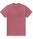 Pink t-shirt with a small Southern Marsh logo on the chest pocket against a white background