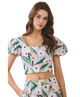 Hunter Floral Puff Sleeve Crop Top