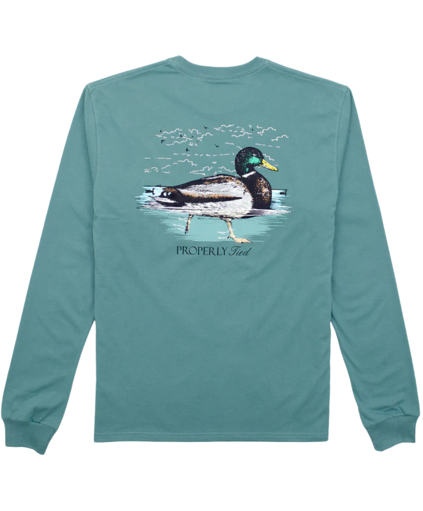 Properly Tied - Swimming Mallard LS Tee