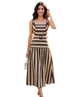 Allie Stripe Belted Midi Dress