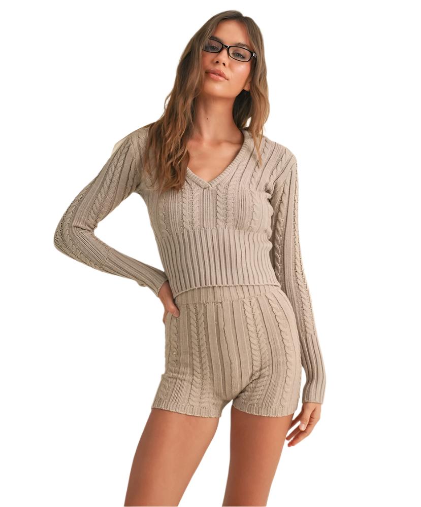 Vic V-Neck Cable Knit Sweater